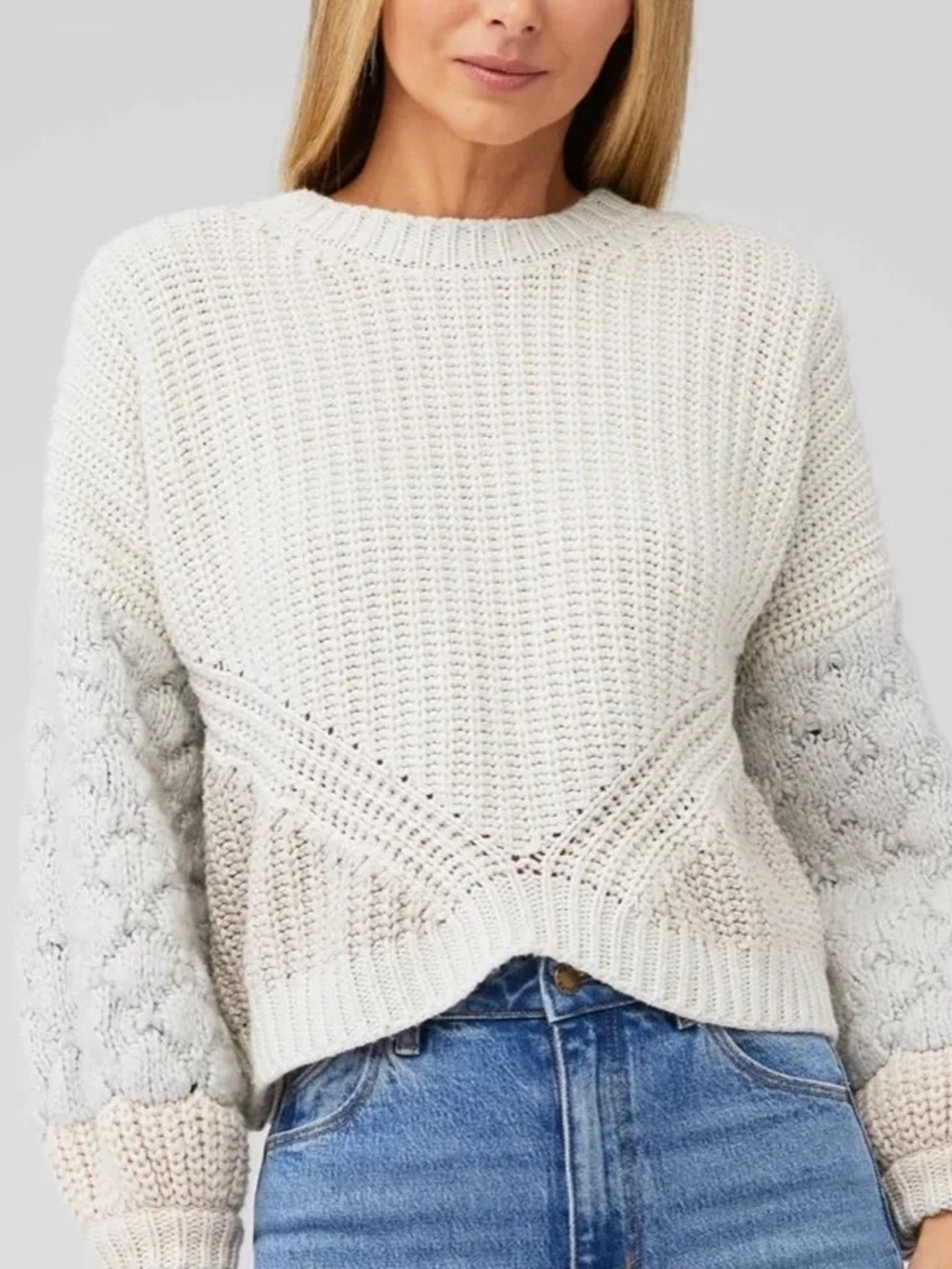 Splendid Oversized Chunky Alpaca Cable Knit Margo Crewneck Sweater Size Large